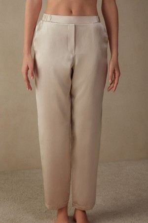 Intimissimi Lige Silk Pants Natural | DKICD69344